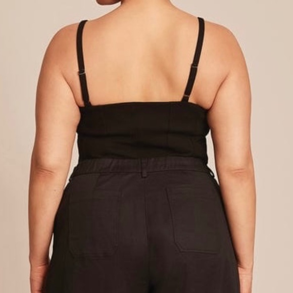 New 11 Honore Spaghetti Strap Square Neck Crop Top Shayla Black Size 1X (14-16) - Picture 2 of 16